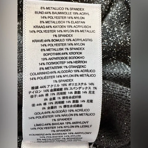 MICHAEL Michael Kors Metalic Black & Silver Cowl Neck Women’s Sweater Size XL - Picture 11 of 12